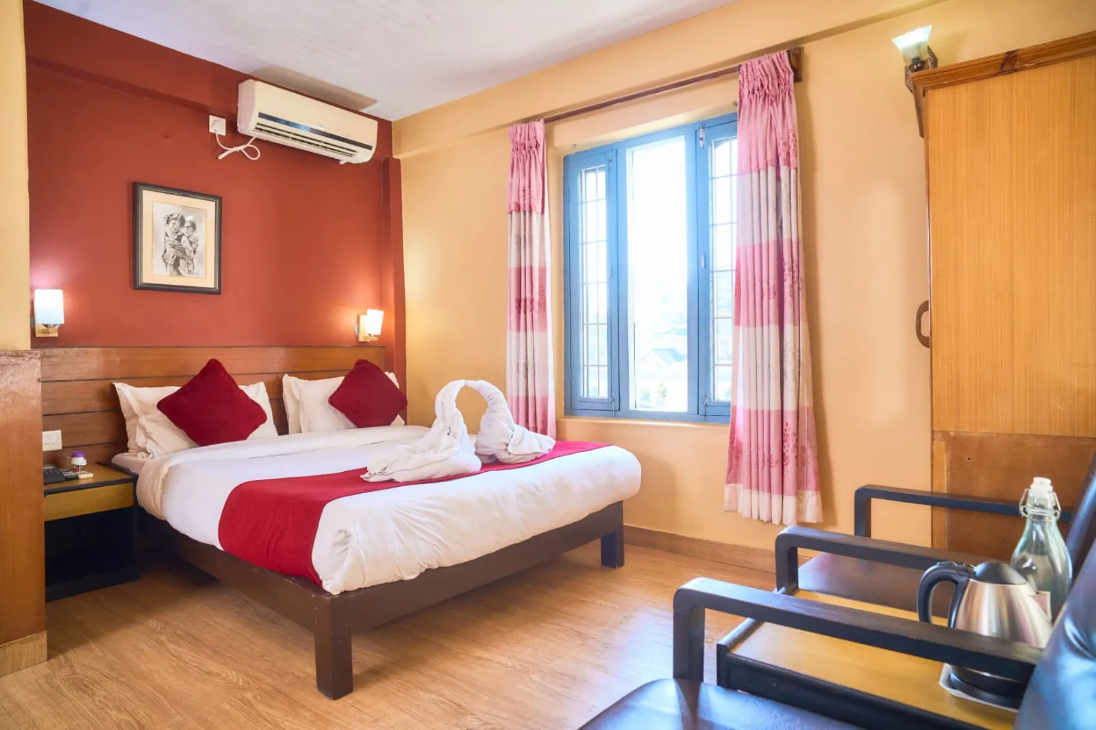 Deluxe room sitting area at The Silver Oaks Inn, Pokhara