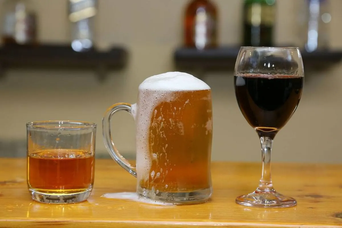 Drinks at the bar at The Silver Oaks Inn, Pokhara