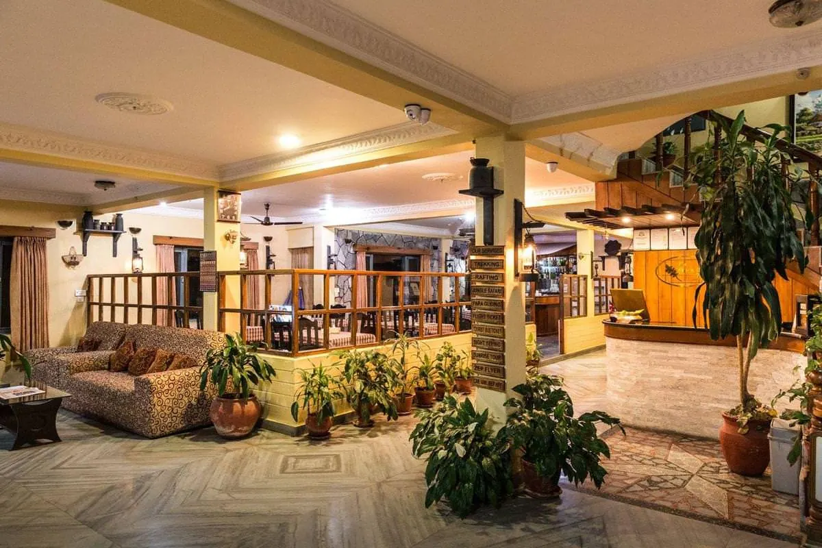 Lobby and atrium at The Silver Oaks Inn, Pokhara