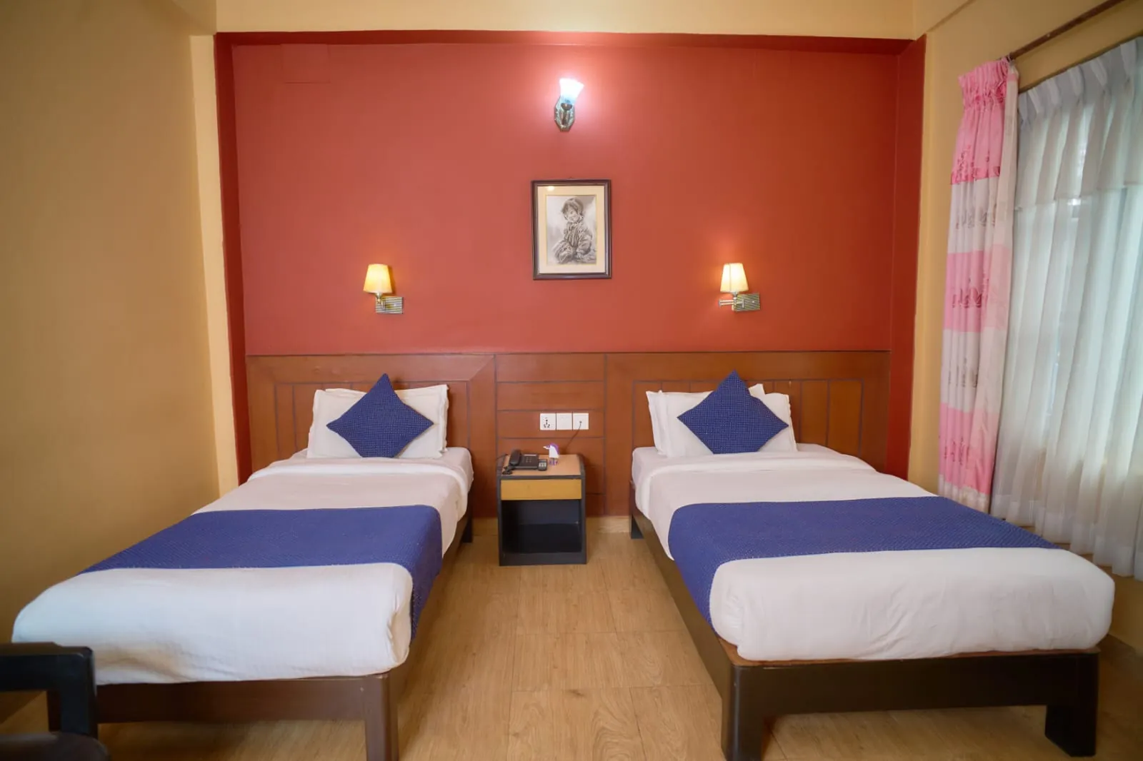 Standard twin room at The Silver Oaks Inn, Pokhara