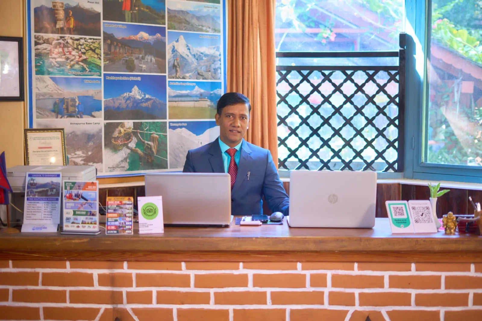 Travel desk at The Silver Oaks Inn, Pokhara